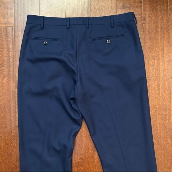 J. Crew Bowery 100%Wool Classic Blue Dress Pants W38 L34 - Picture 6 of 11
